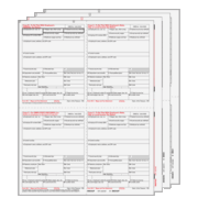 W-2 4up Preprinted Condensed Set 6-Part  Quadrants (W24UPS605)  