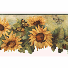 876209 Scalloped Sunflower Wallpaper Border KM80203dc