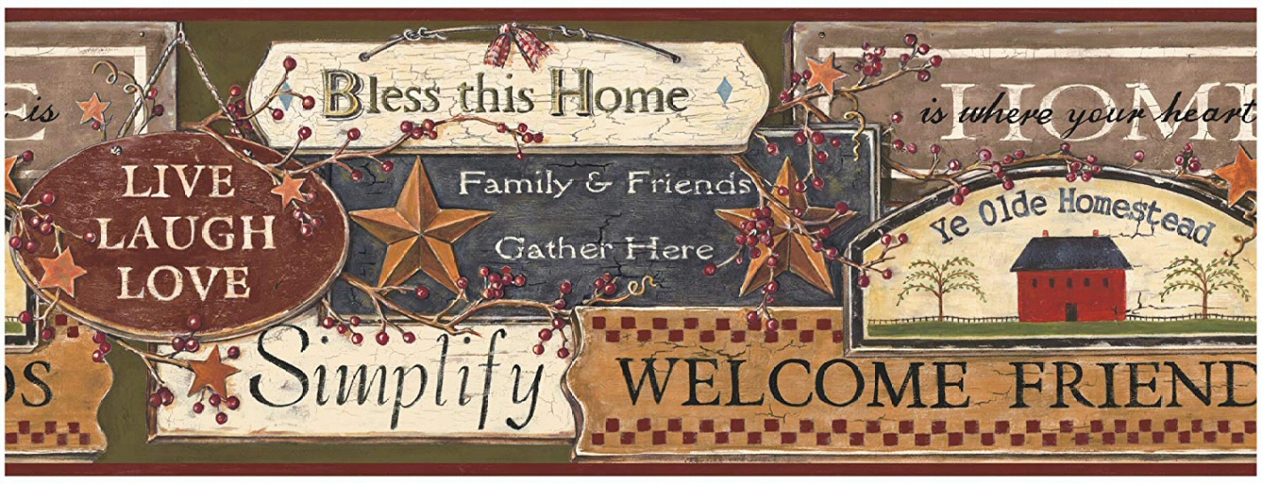 Country Signs Wallpaper Border PC3976bd CLEARANCE!! QUANTITIES LIMITED!!