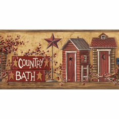 877384 Country Bath (Outhouse) Wallpaper Border HK4650bd