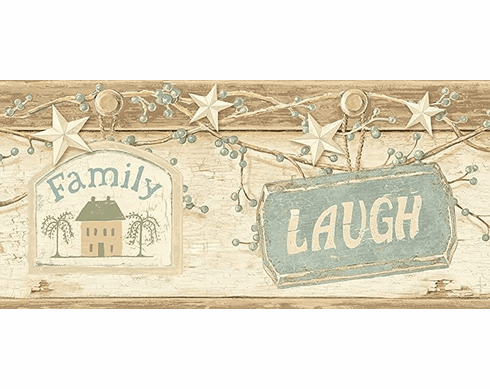 878784 Cream Live Laugh Love Wallpaper Border CTR63153b