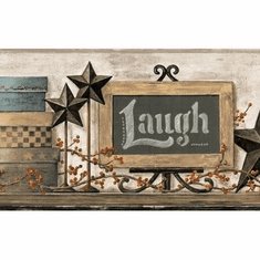 878886 Country Chalkboard Shelf Wallpaper Border  AC4406bd