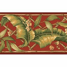878916 Tropical Leaves Wallpaper Border GE57113b