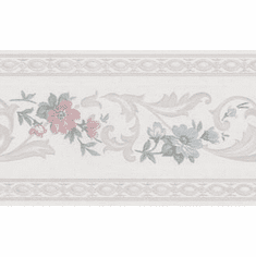 879096 Narrow Satin Floral Wallpaper Border 979b51176