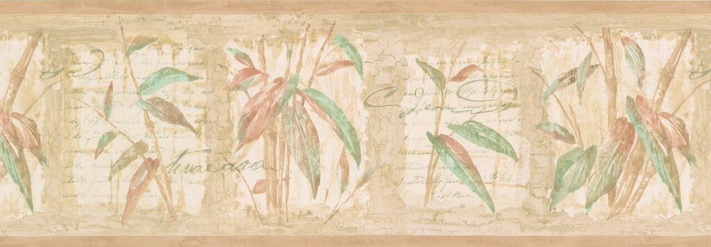 Scriptwallpaper Border 879185 Tropical Bamboo With Script Wallpaper Border 88b06502 CLEARANCE ...