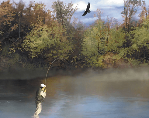 879569 Fishing Scenic Mural-Style Border BE10791MB