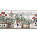 879943 Geranium Multicolor Flower Pot Wallpaper Border 3119-13581b SCH13581b 