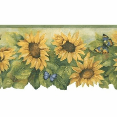 879993 Scalloped Sunflower Wallpaper Border KM80204dc