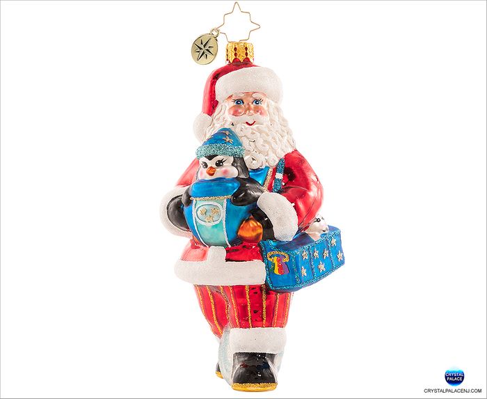 Christopher Radko Penguin Presents Blown Glass Holiday Ornament – Made In Poland