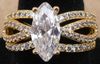 14K Yellow Gold Marquise Cut Natural Diamond Ring