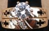 18K Gold Crystal Rhinestone Diamond Ring Jesus Cross Wedding Engagement Band Ring