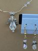 Clear Angel Necklace With Earrings