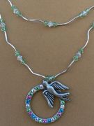 Bird On A Circle Pendent Necklace