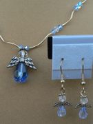 Blue Angel Necklace With Earrings
