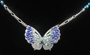 Blue Iris Butterfly Necklace