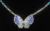 Blue Iris Butterfly Necklace