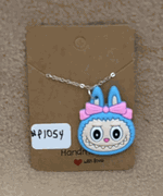 Blue Labubu Head Necklace