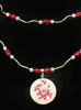 Double Stand Circle Searshell Pendent Necklace