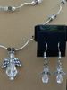 Double Stand Clear Angel Necklace With Earrings