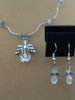 Clear Angel Necklace with Earrings