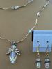 Double Stand Clear Angel Necklace with Earrings