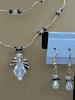 Double Stand Clear Angel Necklace With Earrings
