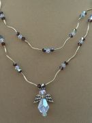 Double Stand Clear Angel Necklace