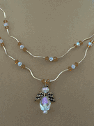 Double Stand Clear Angel Necklace