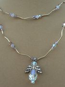 Double Stand Clear Angel Necklace
