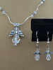 Clear Angel Necklane with Earrings