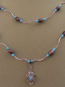 Double Stand Copper Heart Pendent