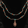 Double Stand Copper Heart Pendent Necklace