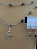 Double Stand Copper Heart Pendent With Earrings