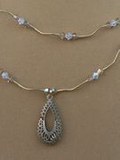 Double Stand Gold Plated Teardrop Neckace