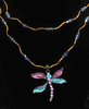 Double Stand Purple and Blue Dragonfly Necklace
