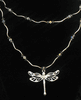 Double Stand Silver Dragonfly Necklace
