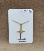 Gold Heart Cross Necklace