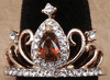 Gold Luxury Fashion 925 Plated Crystal Diamond CZ Ring Queen Crown Princess Wedding Ring