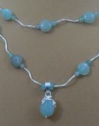 Double Stand Green Aventurine Oval Pendent