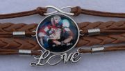 Harley Quinn Leather Wrap Bracelet