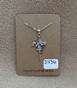 Hummingbirds Cross Necklace 