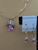 Light Rose Angel Neclace With Earrings