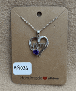 Mom Heart Rhinestone Necklace