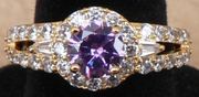 Natural 2.38CT Alexandrite Diamond 14K Yellow Gold Ring