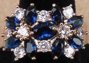 Natural 5.66ct Sapphire Diamond 14k Yellow Gold Ring
