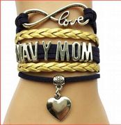 Navy Mom Wrap Bracelet