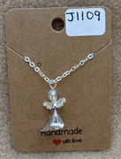 Gray Shirt Angel Necklace 