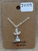 Gray Shirt Angel Necklace 
