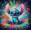Stitch With A Splash Paint Behind Him