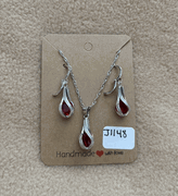 Red Stone Necklace Set